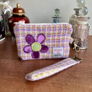 Harris Tweed Small Zip Purse with Detachable Wrist Keychain
