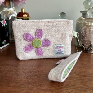 Harris Tweed Small Zip Purse with Detachable Wrist Keychain