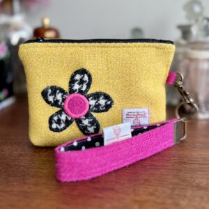 Harris Tweed Small Zip Purse with Detachable Wrist Keychain